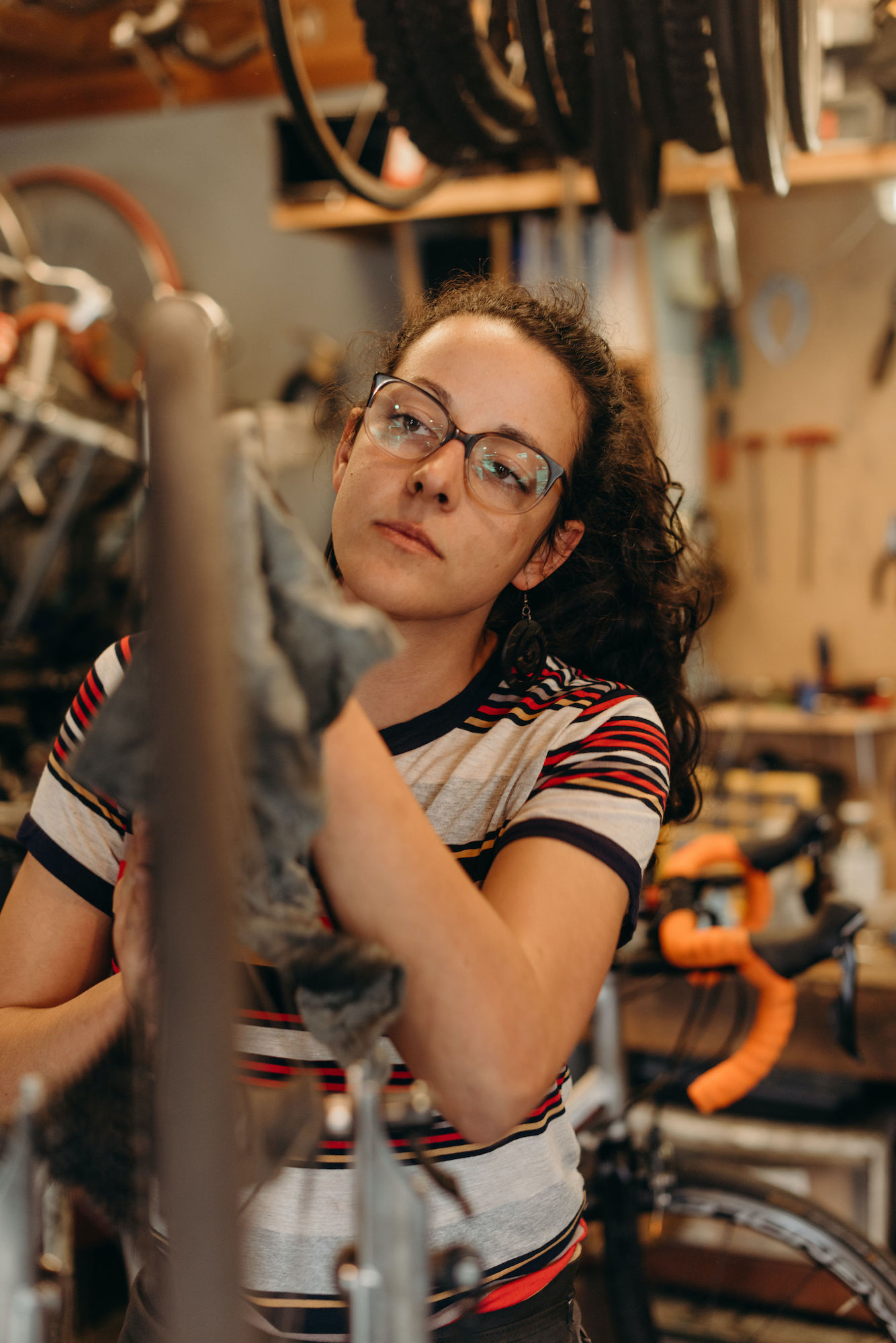 Shawna fix bicycle repair