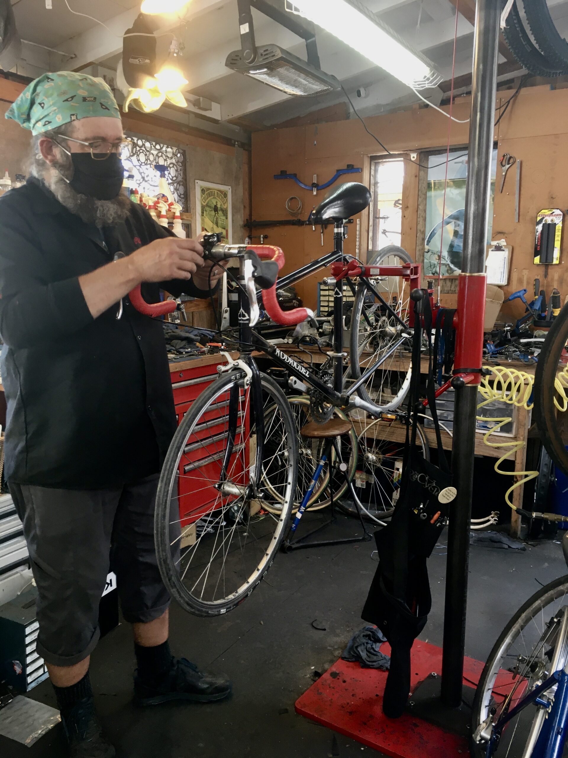 Bike being fixed repair